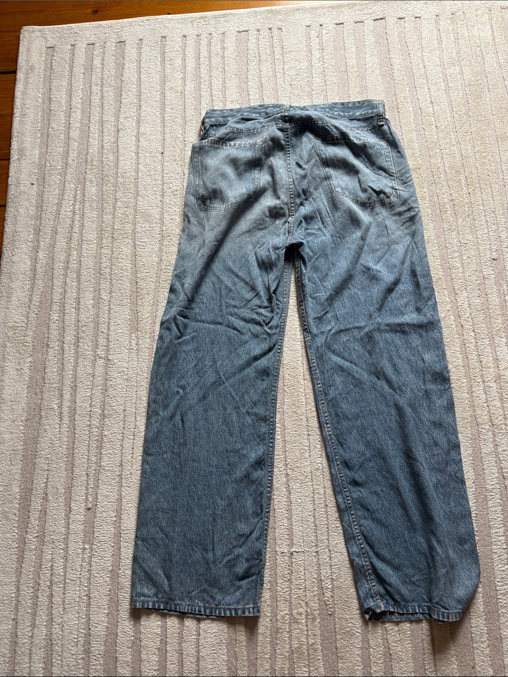 rag & bone Faded Blue Wide-Leg Jeans - Picture 3 of 7